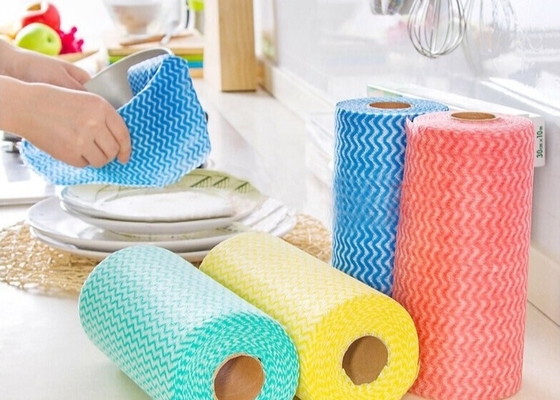 Tela não tecida de Spunlace do jacquard/malha que limpa o rolo de papel para industrial